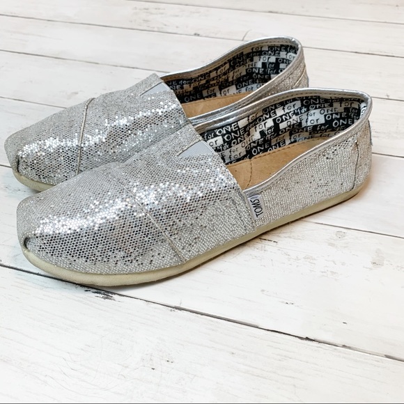 toms silver glitter